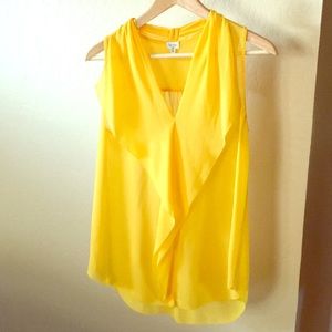 T babaton yellow silk top XS
